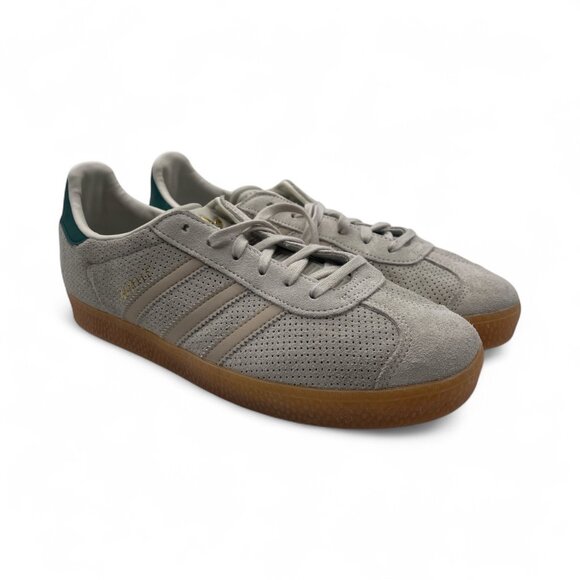 Adidas Gazelle Men’s Sneakers In Aluminium/wonder Beige/collegiate Green SZ 7 - Picture 2 of 7